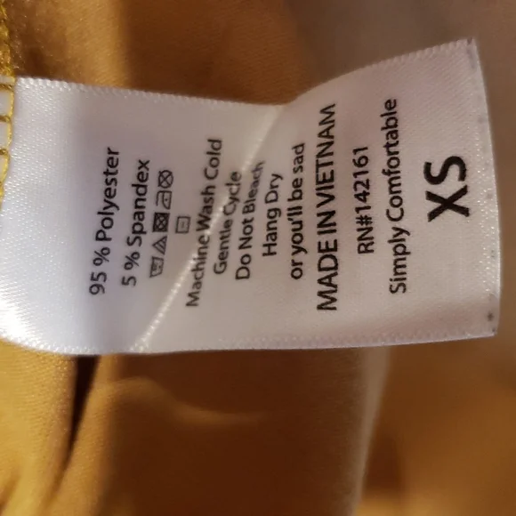 LuLaRoe women's solid yellow scoop neck tunic Irma style top sz XS - Picture 4 of 4